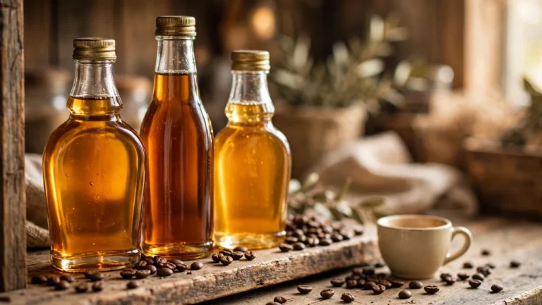 Do Torani Syrups Need to Be Refrigerated? 9 Torani syrup bottles stored in a cool dark pantry — no refrigeration needed for standard Torani syrups