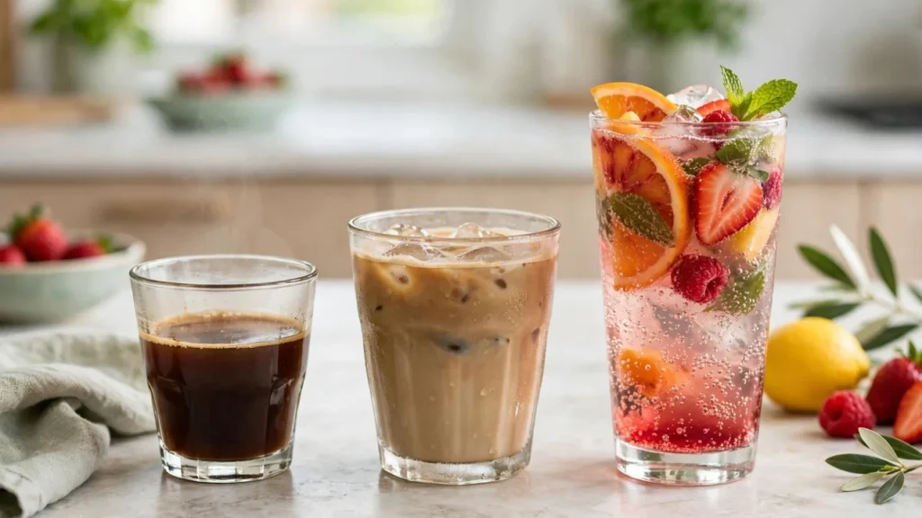 Torani syrup serving sizes for small, medium and large drinks