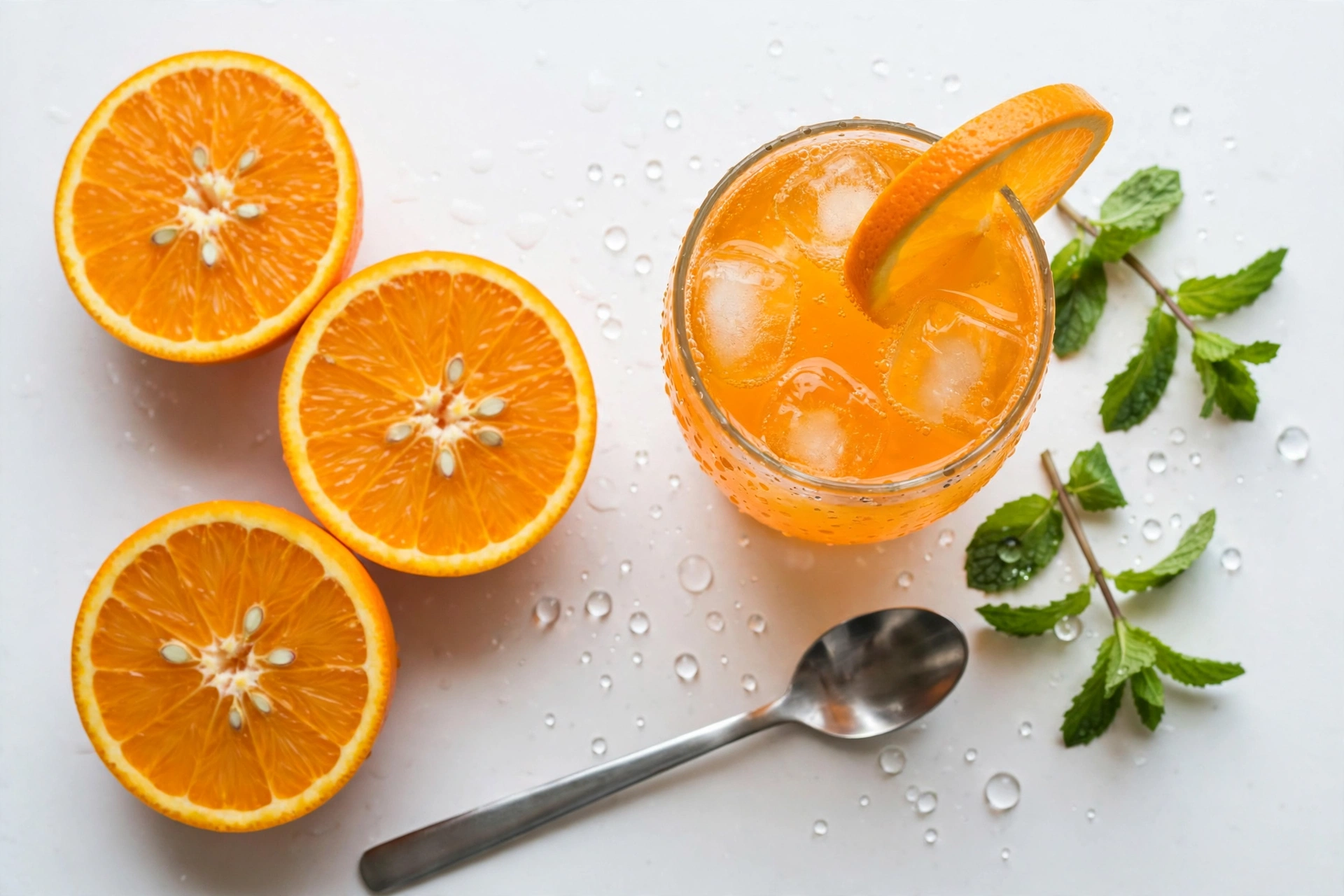 Torani Orange Syrup: Price, Uses & Nutrition Guide 1 Torani orange syrup Italian soda recipe: tall glass of sparkling orange soda with ice and orange slice