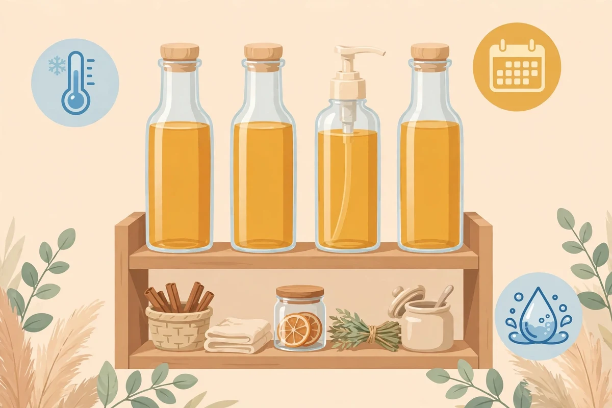 Torani syrup storage and pump care tips card for 750 ml bottles