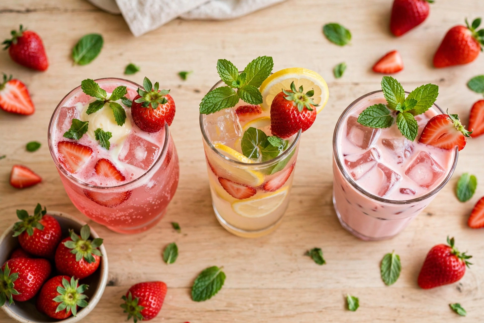 Torani Strawberry Syrup Review: Taste, Uses & Price 2 Strawberry Italian soda, strawberry lemonade and strawberry iced latte made with Torani strawberry syrup
